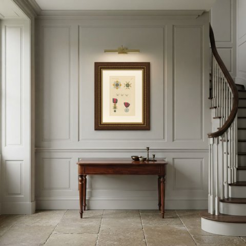 Saxony Ernestine Line, Saxe Ernestine House Order, Plate LXXV, 1844, shown framed in a room