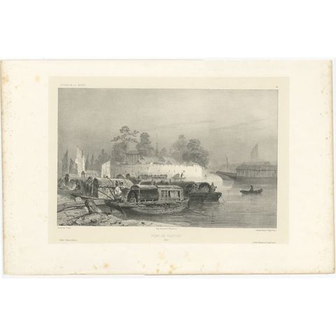 Antique Print of a Fortress in Guangzhou in China, c.1850, view 2