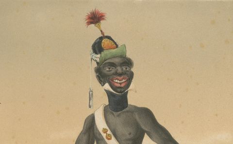 Haiti Light Infantry, Types Militaires, Antique Caricature Lithograph, ca.1862, close-up 2