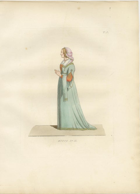 Italian Elegance and Armor in 15th Century Costume Prints, Published in 1845, view 5
