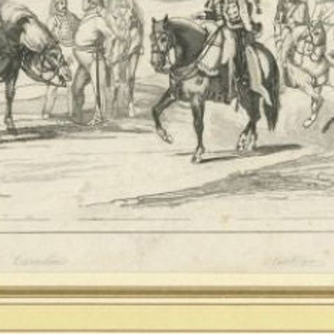 Antique Print of the Swedish Cavalry, c.1870, close-up 2