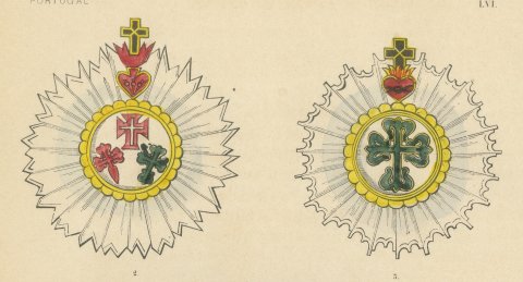 Orders of Portugal, Badge of the Three Military Orders, Plate LVI, 1844, close-up 1
