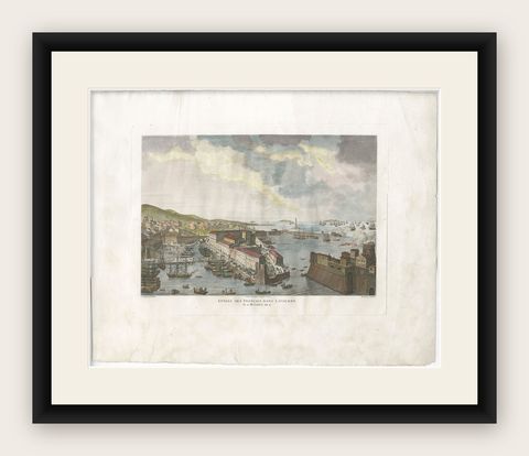 Entry of French Troops into Livorno 1796, Napoleonic Era Port Scene, 1808, shown framed