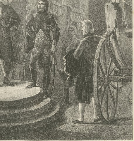 Conferences of Udine Broken Off, Then War, Antique Madou Lithograph, 1827, close-up 2