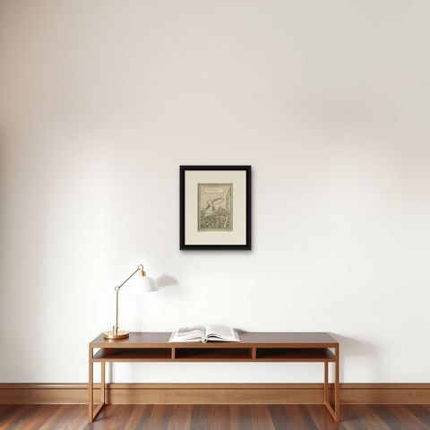 Antique Print of a Fortress in Perm Krai in Eastern Europe, Russia, 1768, shown framed on a wall