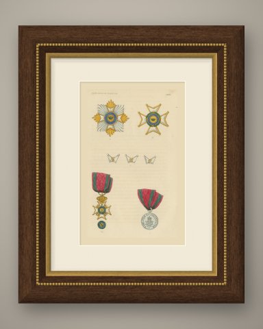 Saxony Ernestine Line, Saxe Ernestine House Order, Plate LXXV, 1844, shown framed