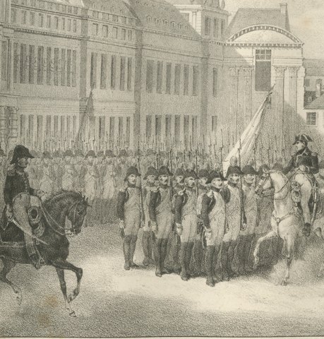 The Consuls Installed at the Tuileries, Paris, Antique Madou Lithograph, 1827, close-up 3