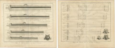 Antique 18th Century Engraving of Cannon Designs and Cross-Sections from Diderot, view 4