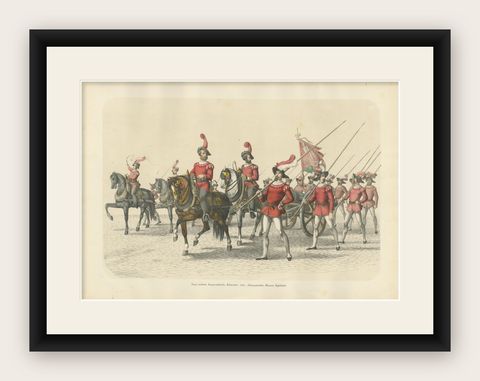 Swiss Victory Parade, Captured Burgundian Cannons Escorted by Bernese Troops, shown framed