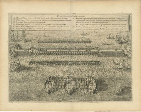 The Duke of Parma's Pontoon Bridge in The Siege of Antwerp, 1632, view 2