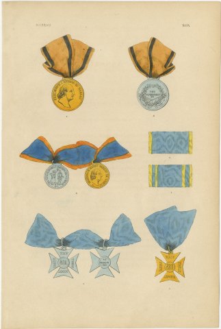 Nassau Medals, Waterloo Medal and Service Crosses, Plate XLIX, 1844, view 2