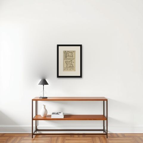 Old Print of the Rembang Fortress of Captain E. Bintang on Java, Indonesia, 1726, shown framed on a wall