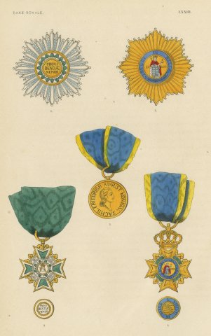 Saxony, Rue Crown and Military Order of Saint Henry, Plate LXXIII, 1844