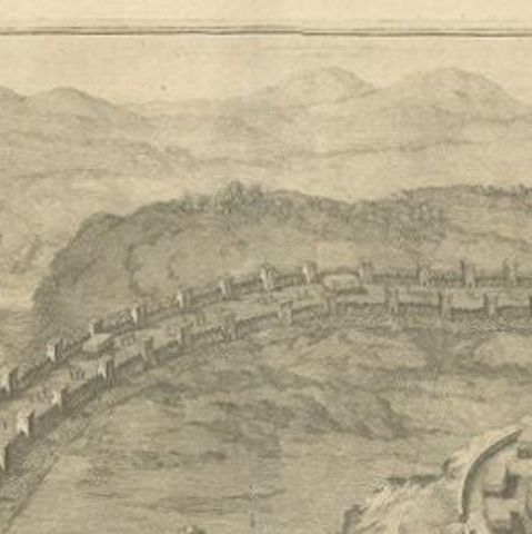 Antique Roman Battle Print of Comius's Camp by Duncan, c.1753, close-up 1