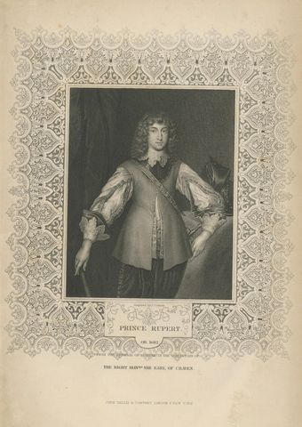 Antique Portrait Prince Rupert, English Civil War Commander, c.1850, close-up 1