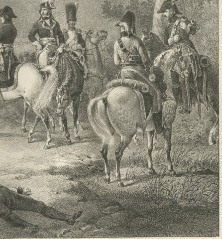 Battle of Castiglione, Wurmser Nearly Taken, Antique Madou Lithograph, 1827, close-up 2