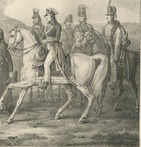 General Provera Surrenders after Millesimo, Antique Madou Lithograph, 1827, close-up 2