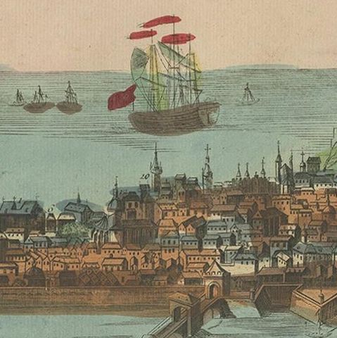 Antique Print of the Siege of Nice by Chereau, 'circa 1790', close-up 1