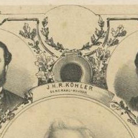 Old Portrait Dutch Officers Who Died in the Aceh War in the Dutch East Indies, close-up 1