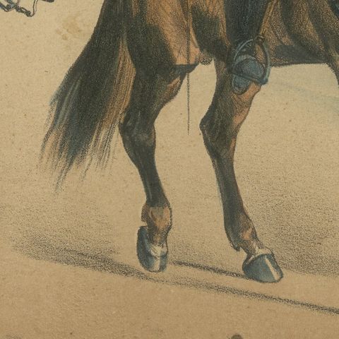 Spanish Cavalry Lithograph by José Rubio y Villegas: Mounted Dragoons, 1861, close-up 5