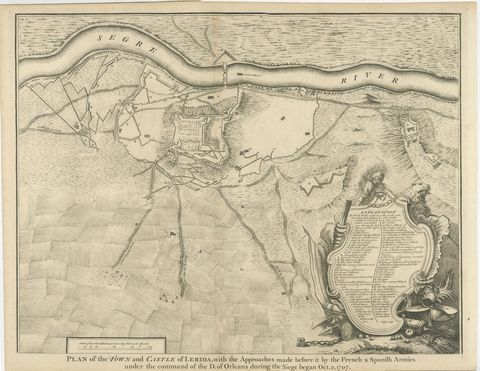 Antique Plan of the Fortifications of Lleida, Spain, view 2