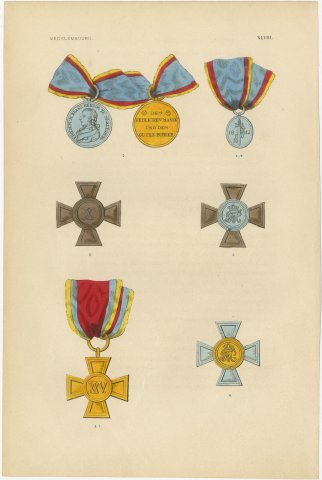 Orders of Mecklenburg, Medals and Service Crosses, Plate XLVIII, 1844, view 2