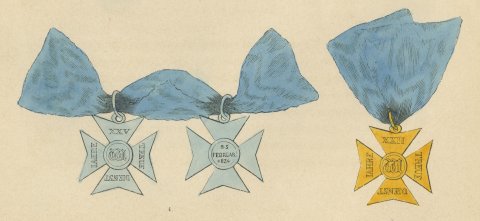 Nassau Medals, Waterloo Medal and Service Crosses, Plate XLIX, 1844, close-up 3