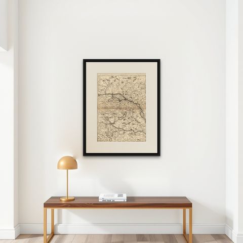 Old Map Showing Info Related to the Ottoman Wars including Conflict Dates, c1690, shown framed on a wall