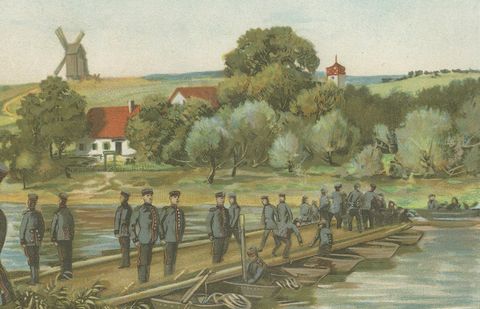 Military Lithographs, Prussian Soldiers on Duty by R. Knötel, 1900, close-up 2