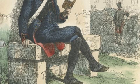 Éleve de l’École Polytechnique, Imperial Guard Uniform Print, France 1843, close-up 2