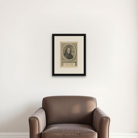 Antique Portrait of Dutch General Gerard Pietersz, Hulft, c.1670, shown framed on a wall