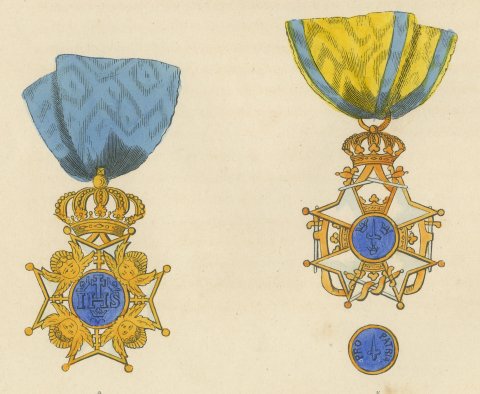Sweden, Orders of the Seraphim and of the Sword, Plate LXXIX, 1844, close-up 2