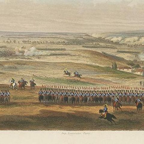 Antique Print of the Battle of Fuentes de Oñoro, 'circa 1860', close-up 1
