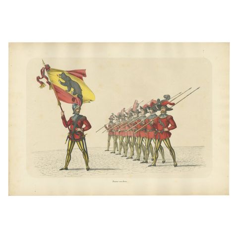 The Standard-Bearer of Bern Leading a Swiss Infantry Formation, Published 1855