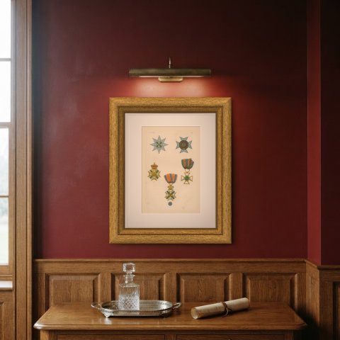 Orders of the Netherlands, Military William Order, Plate LII, 1844, shown framed on a wall