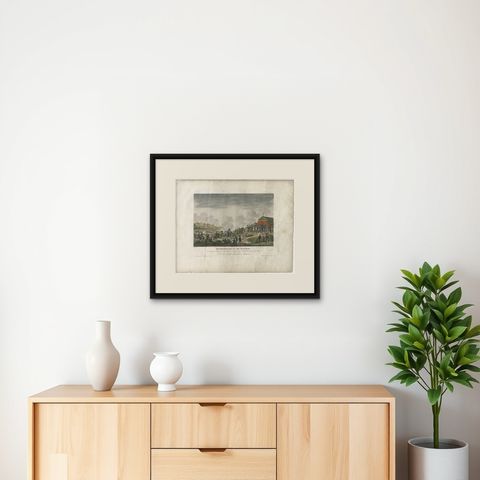 Bombardment of Madrid 1808, Napoleonic Wars Grand Armée Scene, shown framed on a wall