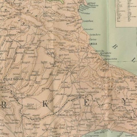 Daily Telegraph War Map 1877, Ottoman Empire, Balkans & Constantinople Antique, close-up 3