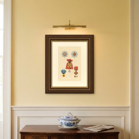 Orders of Russia, Saint Alexander Nevsky and Saint Anne, Plate LXV, 1844, shown framed on a wall