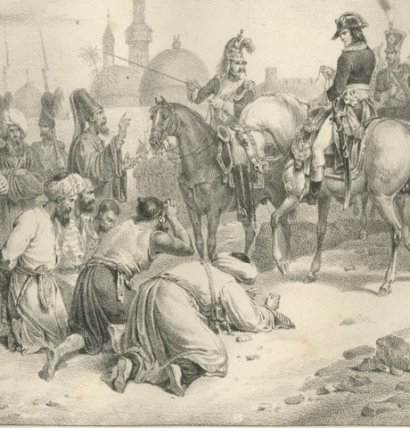 Pardon for the Rebels of Cairo, Egypt, Antique Madou Lithograph, 1827, close-up 3