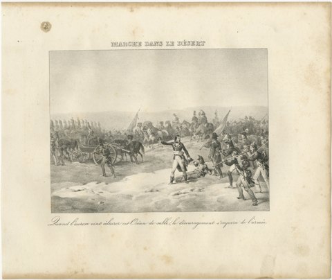 March in the Desert, Egypt, an Ocean of Sand, Antique Madou Lithograph, 1827, view 2