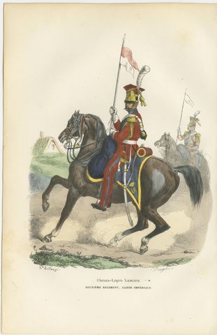 Chevau-Légers Lanciers, Imperial Guard Cavalry, Napoleon, Handcolored in 1843, view 2