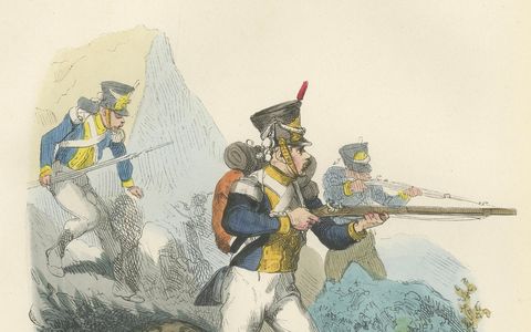 Legion Polonaise Infantry, Polish Uniform Print from the Napoleon I Era, 1843, close-up 2