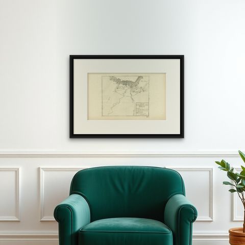 Attack Plan of Douay Fortress, France, 1710 Siege, Brussels c.1720 Map, shown framed on a wall