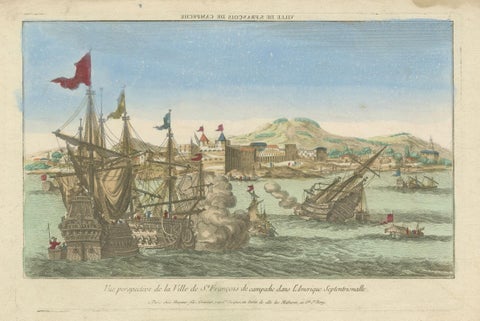Naval Battle Off St. François (Campeche, Mexico), ca. 1780, close-up 5