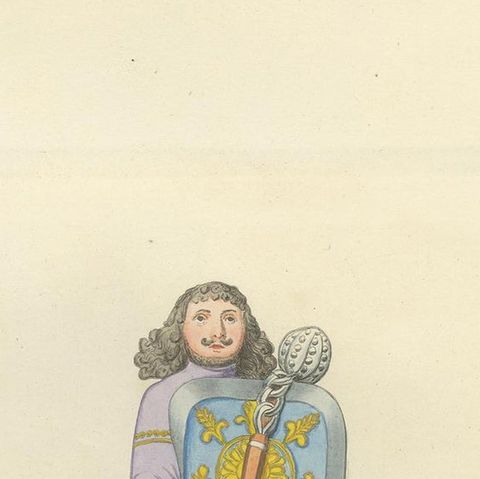 Antique Print of Oliver, a Fictional Knight, by Bonnard '1860', close-up 1