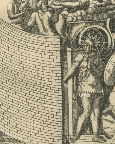 Roman Ox Carts and Baggage Wagons from the Columns, 1722, close-up 1