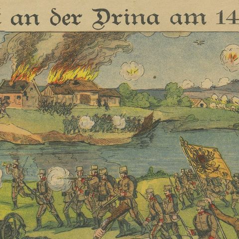 Battle of the Drina, 14 August 1914, Austro-Serbian Front, WWI Color Print, close-up 3