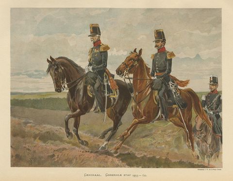 Antique Print of Generals of the Dutch/Belgian Army 1855-1860, Published in 1900, close-up 1