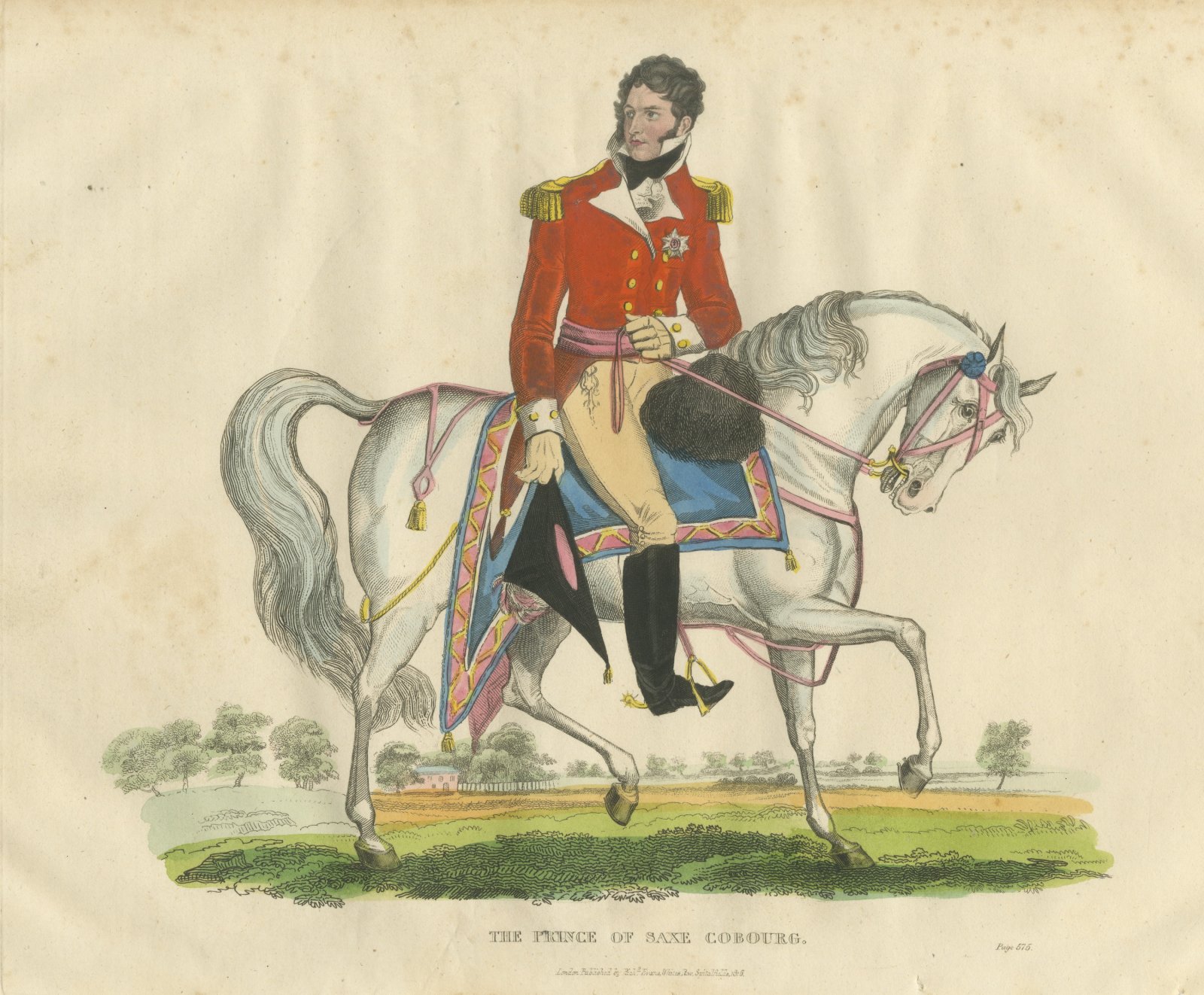 Prince Leopold of Saxe Coburg with Hat in Hand on a Gray Horse, 1816