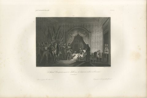 Napoleon Accepts Captured Banners in Milan, French Empire Engraving c.1840, view 2